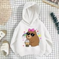 thumbnail image 5 of Byoo Big Girl's Capybara Print Hoodie Relaxed Fit Hooded Sweatshirt Long Sleeve Pullover, 5 of 5