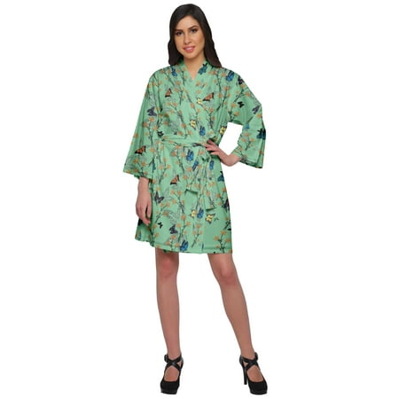 

Moomaya Short Robe For Women Plus Size Printed Cotton Robe Lightweight Nightwear