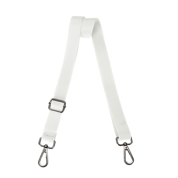 Shoulder Strap 2.5cm Wide Crossbody Strap, White, Black Buckle