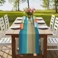 thumbnail image 4 of Table Runners 36 Inches Long Dress Scarves, Teal Blue Khaki Ombre Farmhouse Kitchen/Dining Table Runner, Short Coffee Tablerunners, Modern Abstract Gradient Art 13x36 Inch, 4 of 9