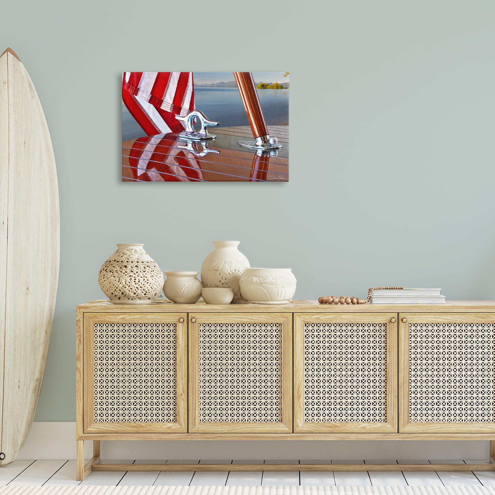 Stupell Industries Flag On Boat Hull Transportation Photography Gallery Wrapped Canvas Art Print Wall Art, 30 x 20