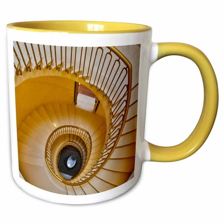 3dRose Italy, Radda in Chianti, Tuscany, Spiral Staircase of a villa. - Two Tone Yellow Mug,
