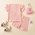 thumbnail image 5 of UAYOTSE Baby Girl Comfortable and Breathable Set Cute Cartoon Printed Short Sleeve Shorts Two Piece Set,Sizes 3-4 Years, 5 of 7