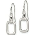 thumbnail image 2 of Sterling Silver Rectangle Dangle Shepherd Hook Earrings (25.25 X 8.75) Made In India qe16080, 2 of 5