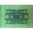 thumbnail image 1 of Ahgly Company Machine Washable Indoor Rectangle Oriental Turquoise Blue Traditional Area Rugs, 8' x 10', 1 of 4