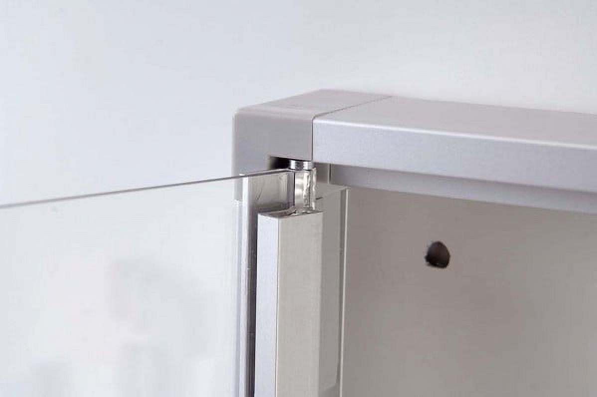 Enclosed Magnetic Bulletin Board for Indoor Use, 6x(8.5x11) Inch Paper Size, Lockable Silver Profile, Includes Keys Magnets and Mounting Hardware