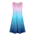thumbnail image 4 of Vestido Corto para las Mujeres de Verano, la Impresión de la Moda de Bolsillo Botón sin Mangas Cuello en V para Casual Y Diario, 4 of 7