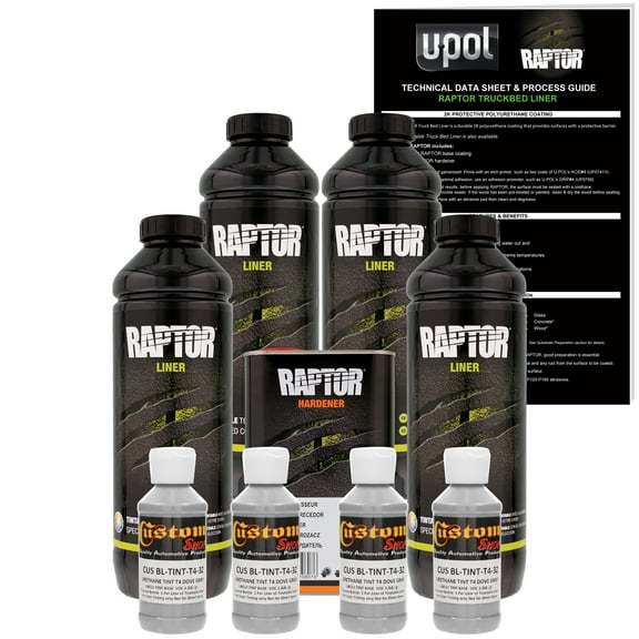 Raptor Dove Gray Urethane Spray-On Truck Bed Liner & Texture Coating, 4 Liters