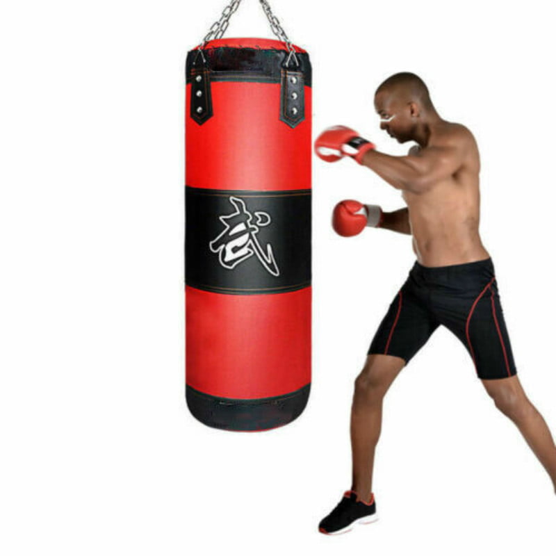Full Heavy Boxing Punching Bag Empty Training Gloves Set Kicking Workout GYM 