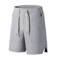 thumbnail image 5 of Besolor Mens Workout Shorts Lightweight Breathable Quick Dry Summer Athletic Running Elastic Waist Drawstring Shorts with Zipper Pockets(X-Large,White), 5 of 7