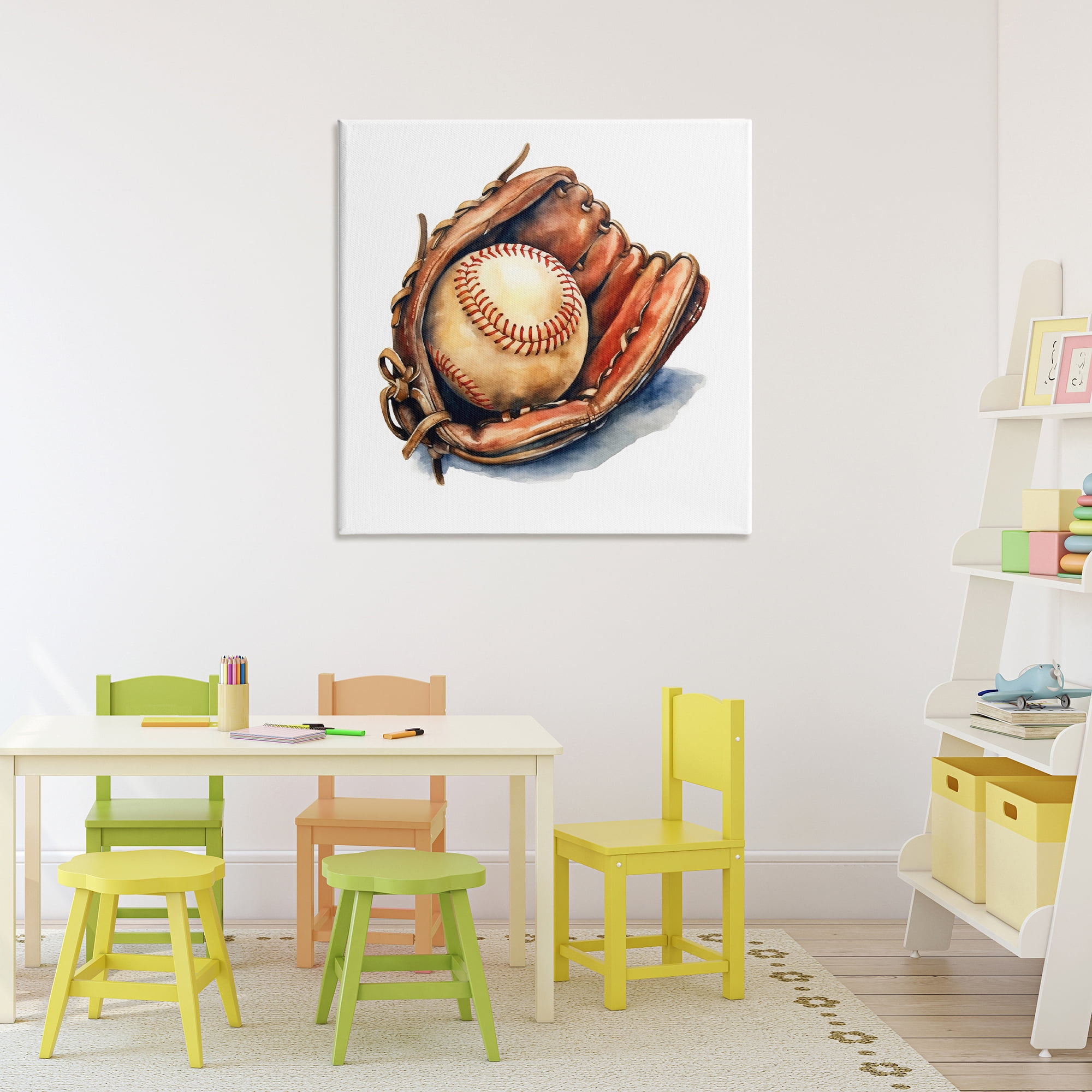 Stupell Industries Glove & Ball in Leather Canvas Wall Art, design by Creative Studio
