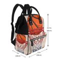 thumbnail image 2 of Zufioo Basketball Shot Print Large capacity mommy bag, diaper bag, waterproof parent-child backpack, multi-pocket design backpack suitable for travel and shopping, 2 of 6