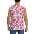 thumbnail image 4 of Balery Strawberry Popsicle Camisetas sin mangas para hombre, absorbe la humedad y protege contra el mal olor.-Small, 4 of 7