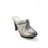 Pre-owned|Michael Michael Kors Womens Leather Studded Mules Heels Silver Size 9 Medium