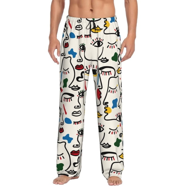 Balery Aabstract Eyes Pantalones de pijama para hombre, pijama ultraligero, pantalón de descanso-Medium