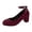 Wine, variant on Women’s Slingback Pumps Block Heels Pointed Toe with Ankle Strap Elegant Closed Toe Dress Shoes for Wedding Evening Blue Size 9