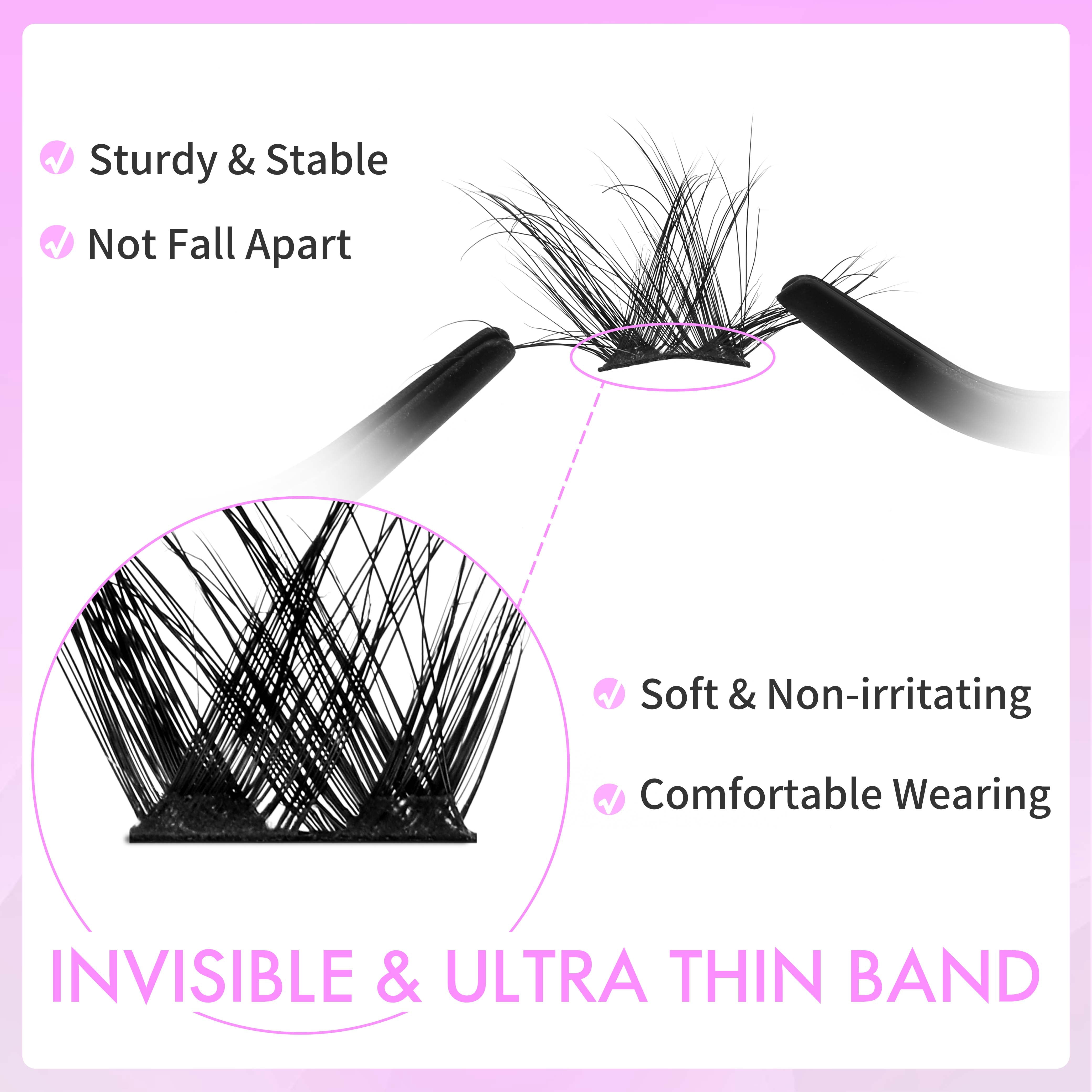 Veyesbeauty DIY Cross Lashes Cluster - Reusable False Eyelash Extensions for Natural & Dramatic Looks, Easy 5-Second Application