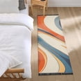 thumbnail image 3 of Yayeee Runner Rug for Bedroom 2'x6' Machine Washable Hallway Non Slip Mat, Beige Abstract Wavy, 3 of 8