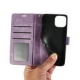 thumbnail image 4 of Allytech Wallet Flip Case for iPhone 13 Pro Max with Orchid Butterflies Embossed Pattern, Premium PU Leather Kickstand Magnetic Clasp Shockproof Case with Card Holder & Wrist Strap, Purple, 4 of 8