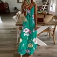 thumbnail image 2 of Enjoytime Women Boho Floral Printed Dress Plus Size V-Neck Spaghetti Strap Dress Loose Soft Flowy Maxi Seaside Travel Maxi Dress Summer Holiday Outfits 2024, 2 of 5