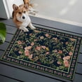 thumbnail image 3 of Black Flowers Entryway Rug 2'x3'&nbsp; Non Slip Front Door Mats, Spring Floral Elegant Pastoral Vintage Entrance Rugs Indoor Outdoor Carpet, Washable Floor Mats Small Area Rug for Bedroom Kitchen, 3 of 8