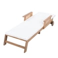 thumbnail image 3 of Christopher Knight Home 2-Piece Outdoor Acacia Wood Chaise Lounge and MGO Side Table, Natural + Black, 3 of 16