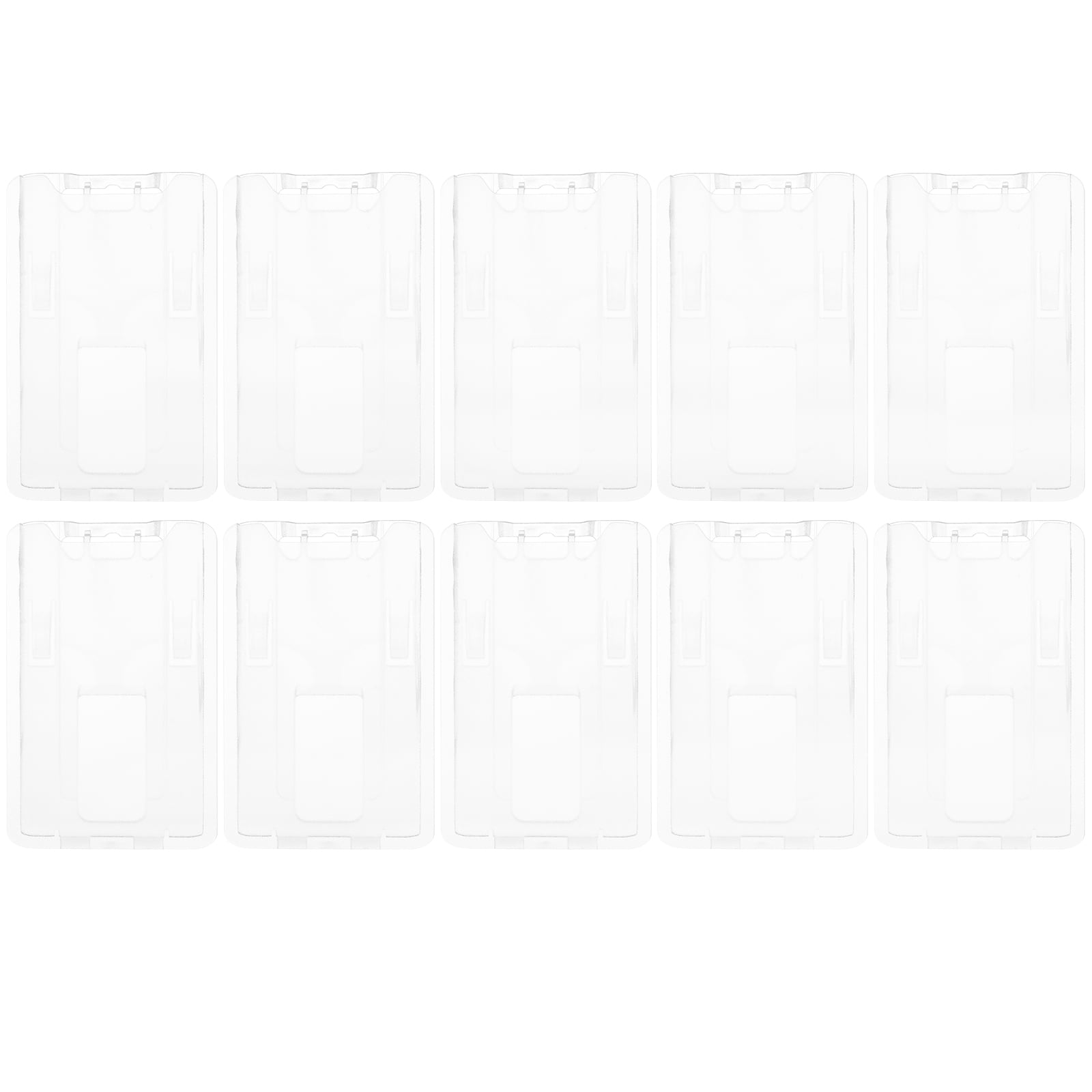 FRCOLOR 10 Pcs Clear Business Card Holder Badge Protector Student Nurse 10X7X0.5CM White