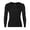 Black, variant on Mens Cotton Long Sleeve Undershirts Fleece Lined Base Layer Athletic Muscle Shirts Spring Fall Winter thermal Top Gray