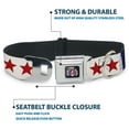 thumbnail image 4 of Grateful Dead Pet Collar, Dog Collar Metal Seatbelt Buckle, Good Ol Grateful Dead Text and Stars Blue White Red, 15 to 24 Inches 1.0 Inch Wide, 4 of 8