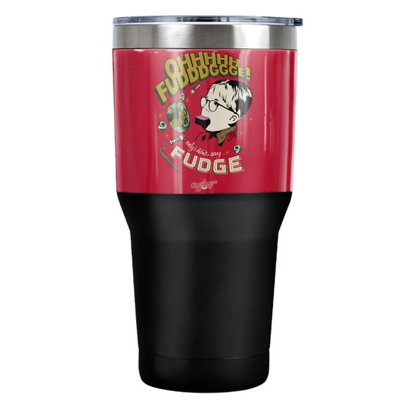 A Christmas Story Fudge Stainless Steel Tumbler 30 oz Coffee Travel Cup, Vacuum Insulated & Double Wall with Leakproof Sliding Lid