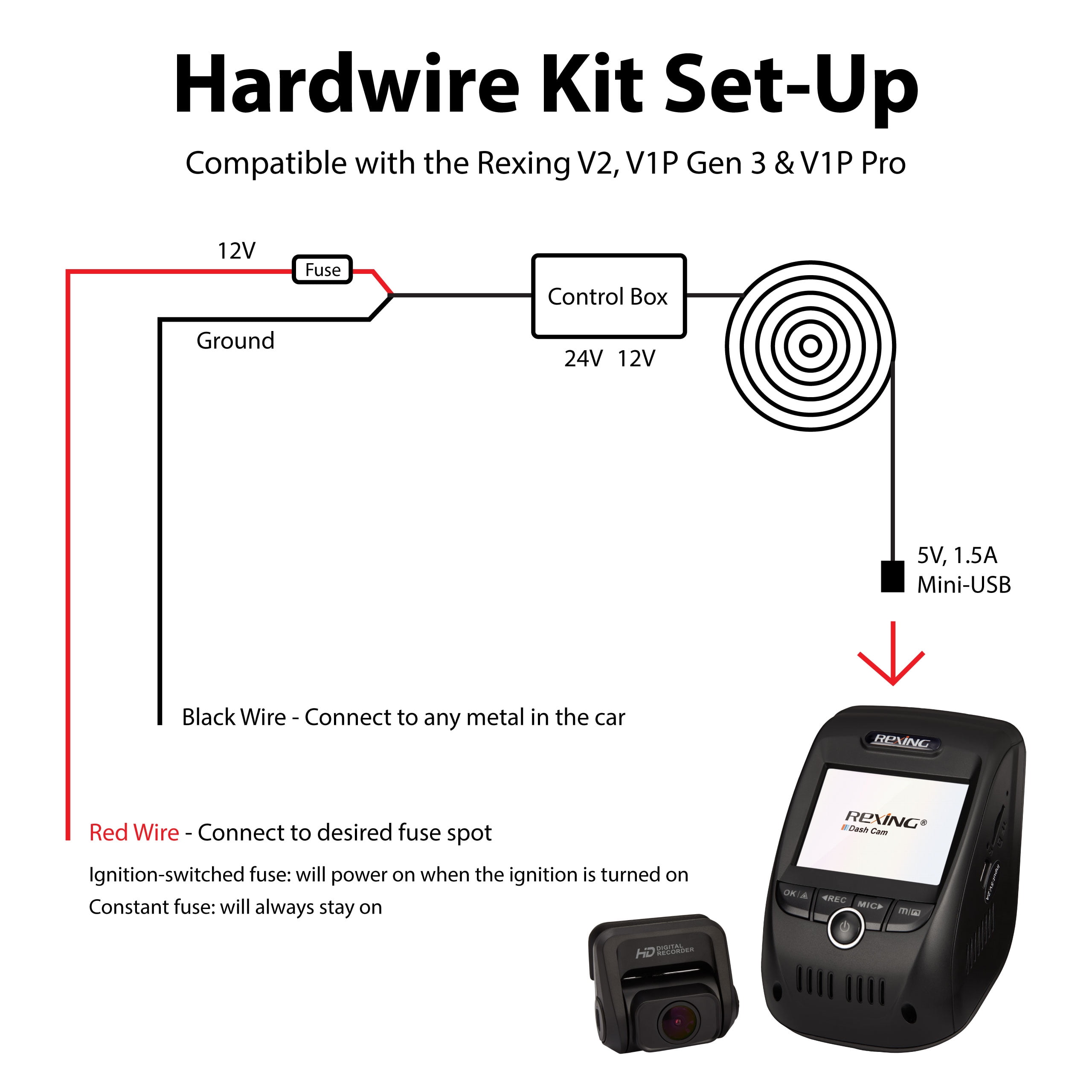 Wi Fi Rexing V1p 3rd Generation Car Dash Rexing Dash Cam V1p