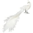 thumbnail image 5 of Northlight Jeweled and Glittered Peacock Christmas Decoration with Faux Pearls - 24" - White, 5 of 9