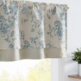 thumbnail image 3 of Curtainking Farmhouse Linen Valance Double Layer Kitchen Valance Blue Valance for Living Room 50x16 inch Rod Pocket 1 Panel, 3 of 6
