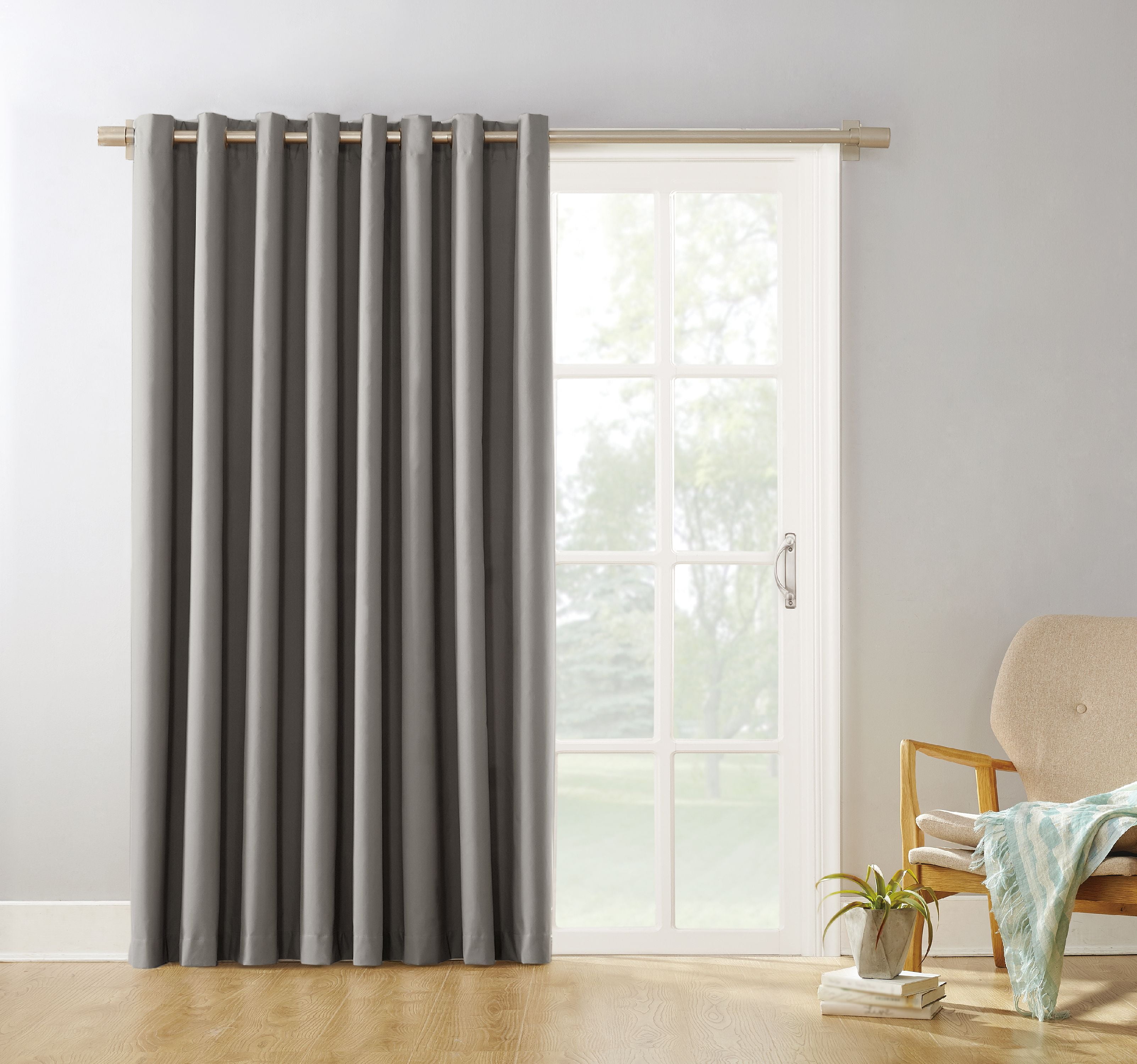 Sun Zero Conrad Extra Wide Blackout Sliding Patio Door Curtain Sliding Patio Door Curtain