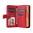 thumbnail image 2 of Multifunctional Case for Samsung A32 4G,[RFID Blocking] 9 Credit Cards Holder with Wrist Strap, Premium PU Leather Zipper Wallet Purse Magnetic Flip Phone Cover for Samsung Galaxy A32 4G, Red, 2 of 12