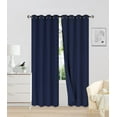 thumbnail image 1 of Sapphire Home Double Microfiber Blackout Curtains - 2-Panel Sets of 54x108 100% Black Out Curtains for Bedroom - Durable 3-Layer Foam Insulated, Sun Blocking Window Curtain - MicroBlkout, 108", Navy, 1 of 1