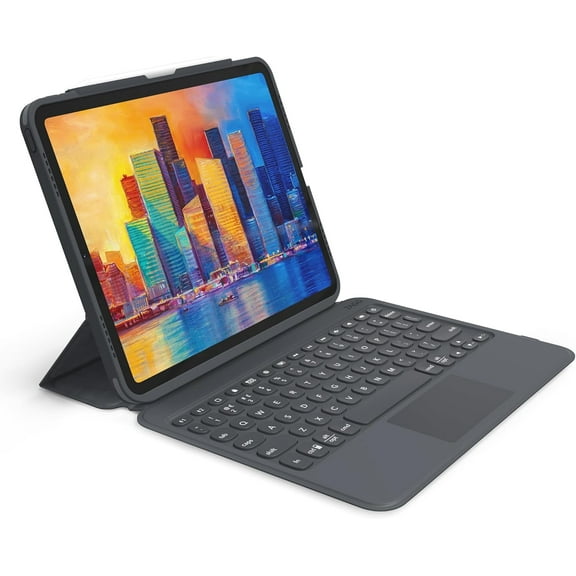 ZAGG - Pro Keys Wireless Keyboard with Trackpad and Detachable Case - Compatible with The Apple iPad 9th Gen 10.2", iPad 10.2" Pro - Charcoal