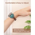 thumbnail image 5 of Wearlizer Leather Band Compatible with Apple Watch Band Women 38/40/41/42/44/45/49mm, Boho Western Vintage Turquoise Ethnic Antique Style Strap for iWatch Series Ultra 2 SE 9 8 7 6 5 4 3 2 1, 5 of 7