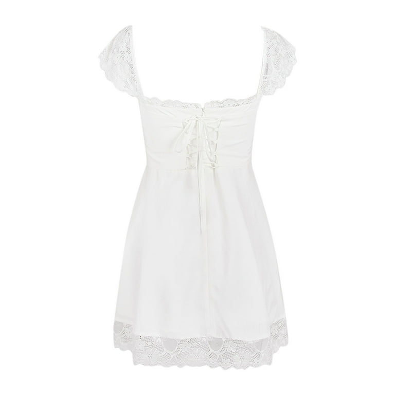 sachin and babi light blue dress White Homecoming Dresses – Leely main image 1