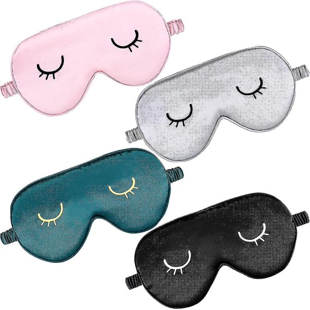 Piezas Antifaz para Dormir Seda Cubierta para Ojos para Dormir Linda y Ligera Máscara de Sombra Ajustable Cubiertas de Sombra de Noche de Satén para Mujeres Hombres Dormir Viajes Siesta Bes