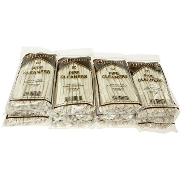 12 Packs of 60 BJ Long 6.5" Long Extra Absorbent Jumbo Pipe Cleaners 124612