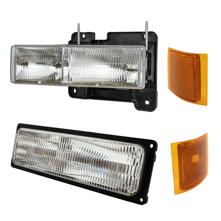 Brock Replacement 8 Piece Headlights and Signal Lights Compatible with  15034929 15034930 5976837 5976838 5977459