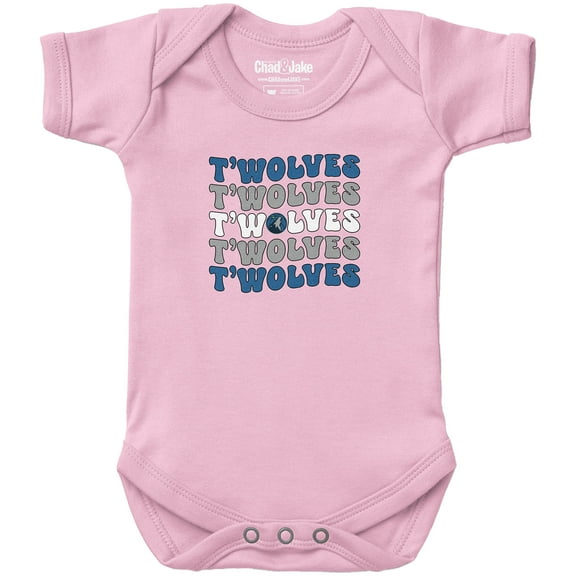 Newborn & Infant Chad & Jake  Light Pink Minnesota Timberwolves Groovy Bodysuit