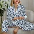 thumbnail image 4 of Wukai Seaside Primary Color Print Women's Pajama Set - Soft Long Sleeve Sleepwear for Comfort and Style-Large, 4 of 9