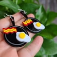 thumbnail image 2 of Cute Creative Acrylic Fried Egg Dangle Earrings for Women Unique Design Ear Hooks Jewelry Gifts, 2 of 2