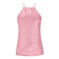 thumbnail image 6 of Sparkle Halter Vest Shirts for Women Dressy Sequin Sleeveless Party Blouse Backless Streetwear Tank Tops,Pink S, 6 of 6