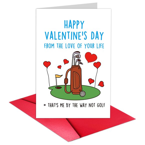 Tarjeta de felicitación TQDaiker divertida para los amantes del golf para el día de San Valentín