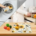 thumbnail image 3 of Yayeee Drying Mat for Kitchen Counter Dishes Microfiber Coffee Decorative Pad, White Watercolor Sunflowers, 3 of 9