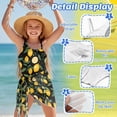 thumbnail image 5 of Xixirimido Lemons Black Print One Piece Swimsuit Set for Girls with Mesh Cover Up Skirt, One Shoulder Swimsuit Bathing Suit with Adjustable Strap, Size 11-12 Years, 5 of 7