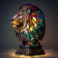 thumbnail image 4 of Angfeng Stained Resin Animal Night Light Resin Stained Glass Bedside Light Home Ornament(Horse), 4 of 8